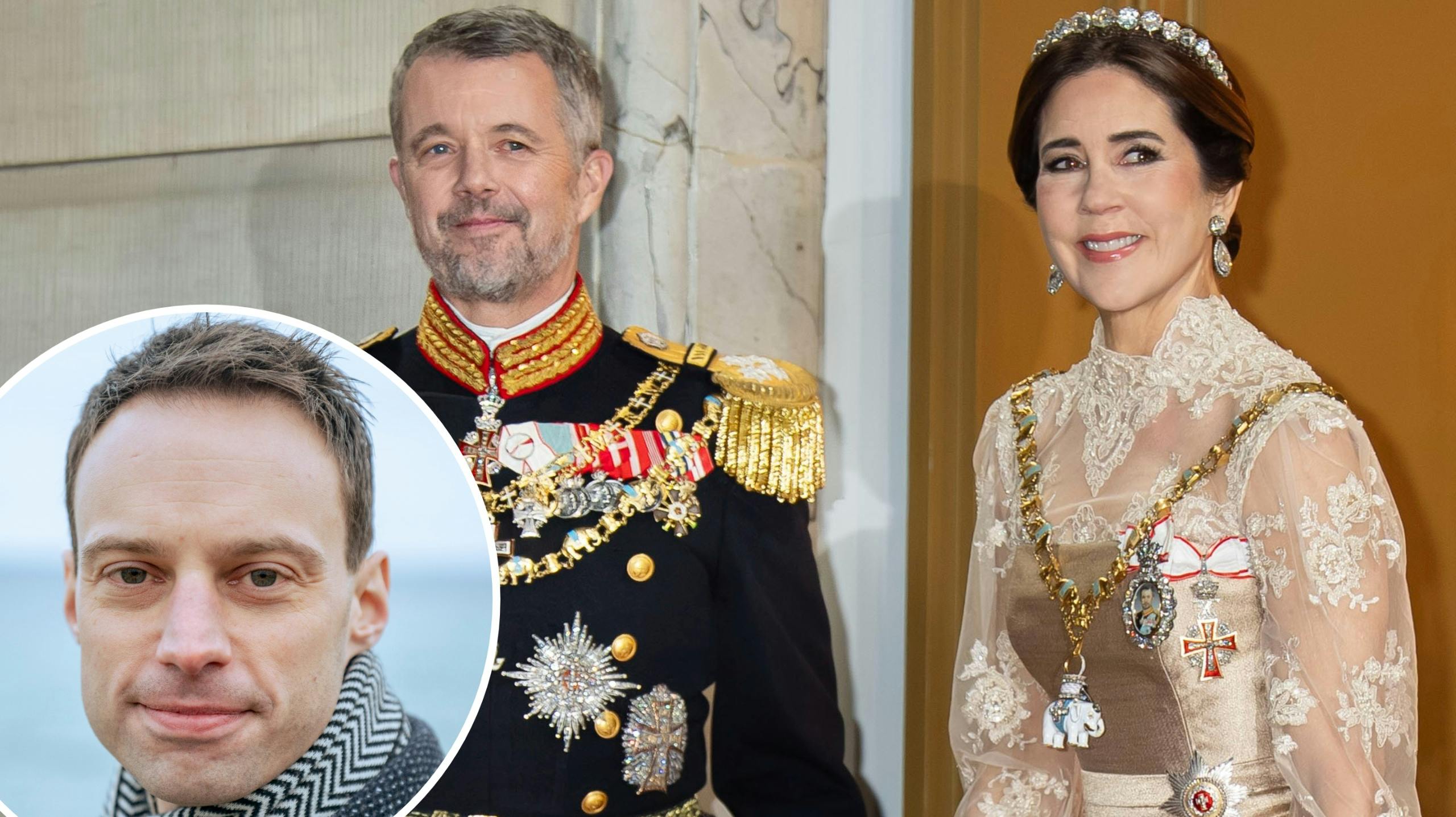 Kong Frederik og dronning Mary samt Anders Wolf Andresen.