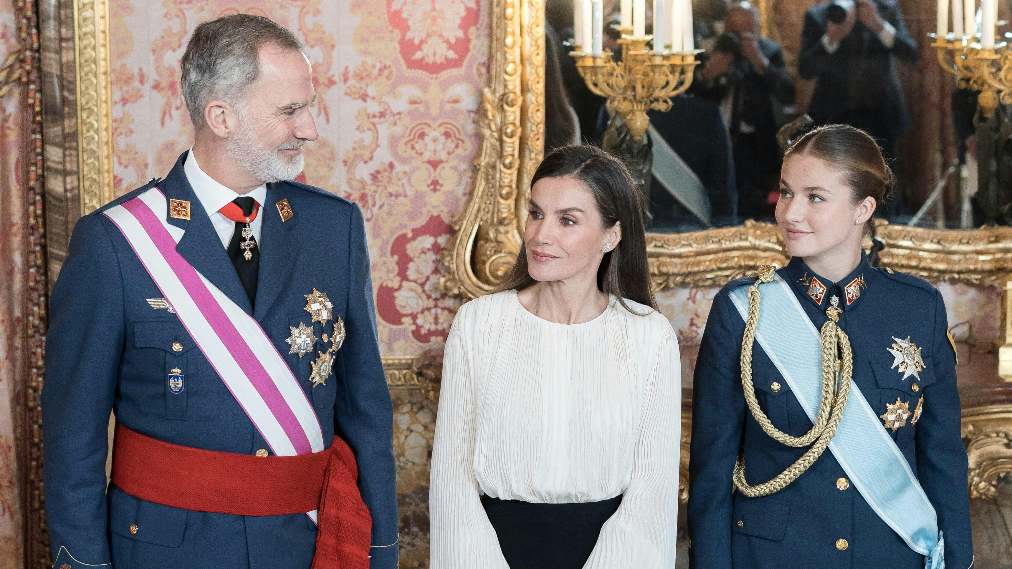 Kong Felipe, dronning Letizia og prinsesse Leonor til Pascua Militar den 6. januar 2026.