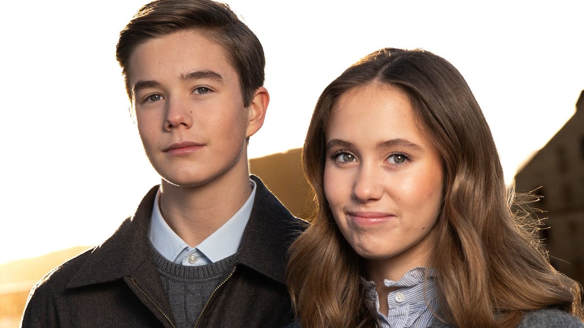 Et af de nye fødselsdagsbilleder af prins Vincent og prinsesse Josephine 