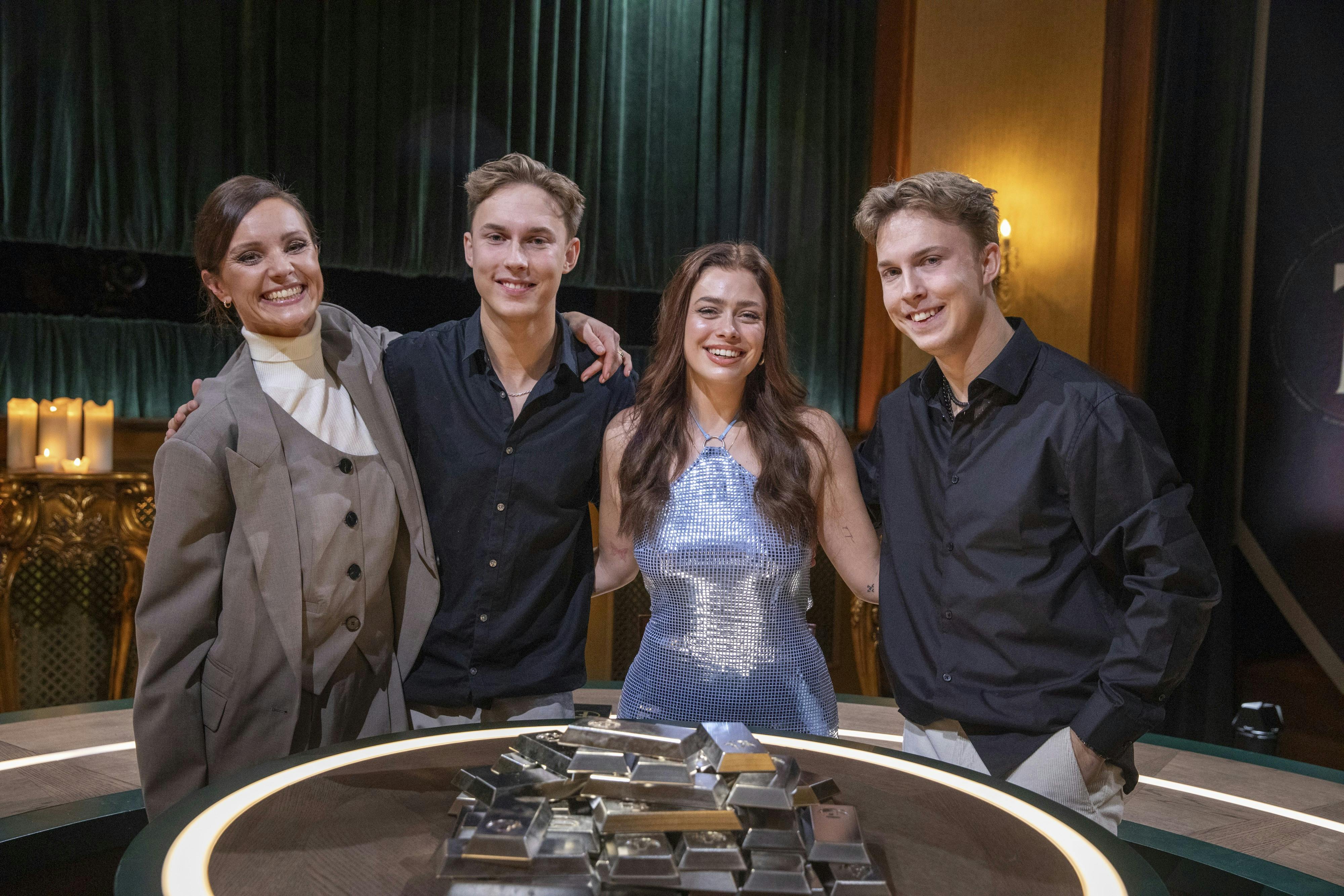 Melissa Bentsen samt Emil og Mikkel Trier.