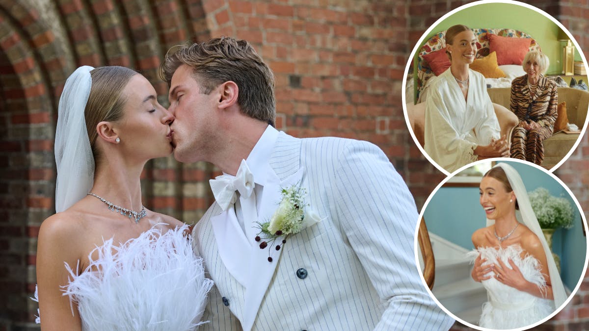 Foto fra i sommer af Hannah og Nicolai Zobel, taget af BILLED-BLADET. Indsatte billeder: Hannah med sin farmor, Dorte Bülow, forud for vielsen.&nbsp;