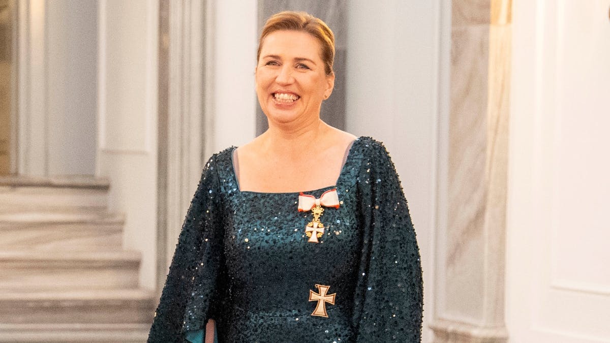 Statsminister Mette Frederiksen var i godt humør til nytårstaffel i Christian VII's Palæ