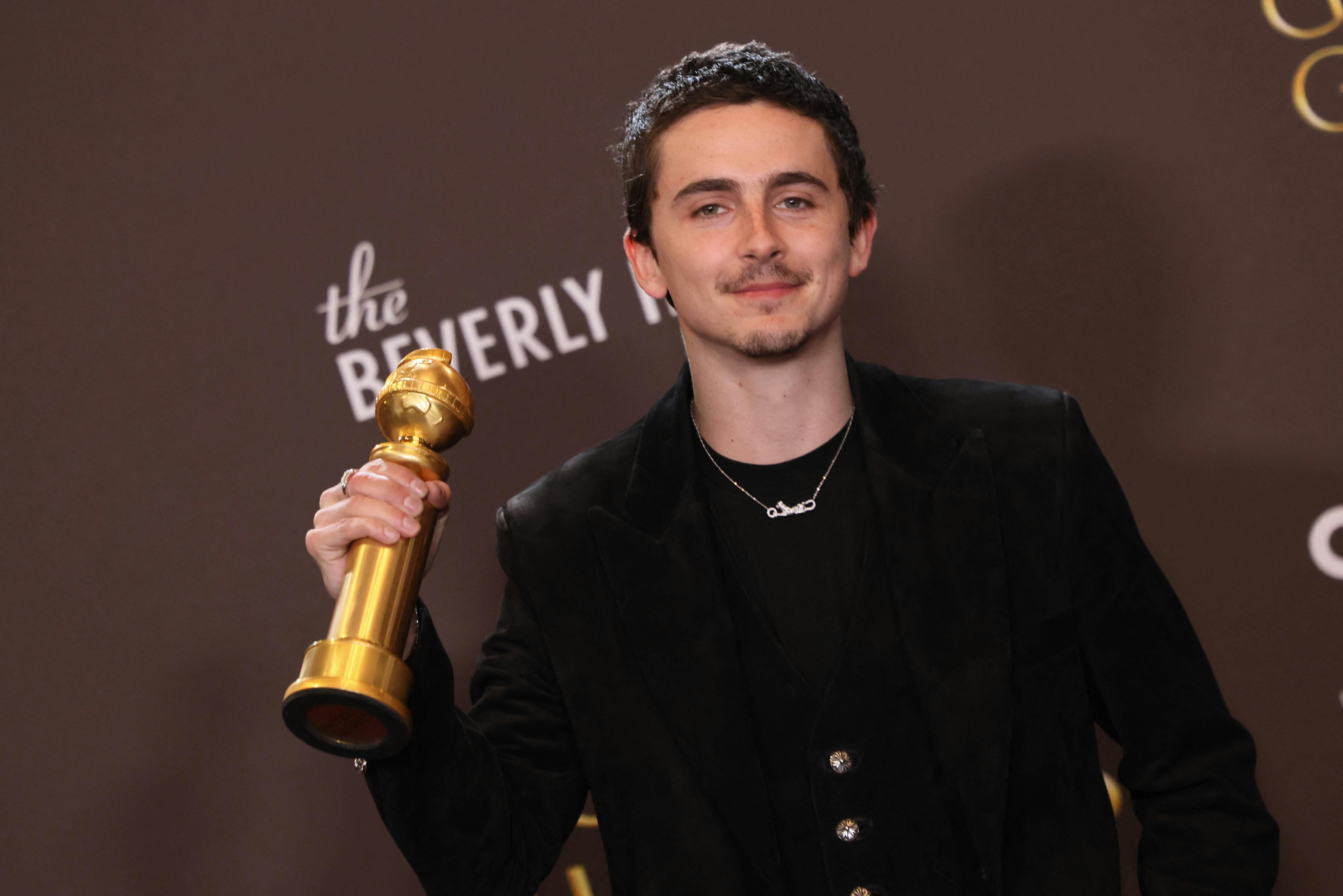 Timothée Chalamet vandt en af de eftertragtede statuetter ved Golden Globes.