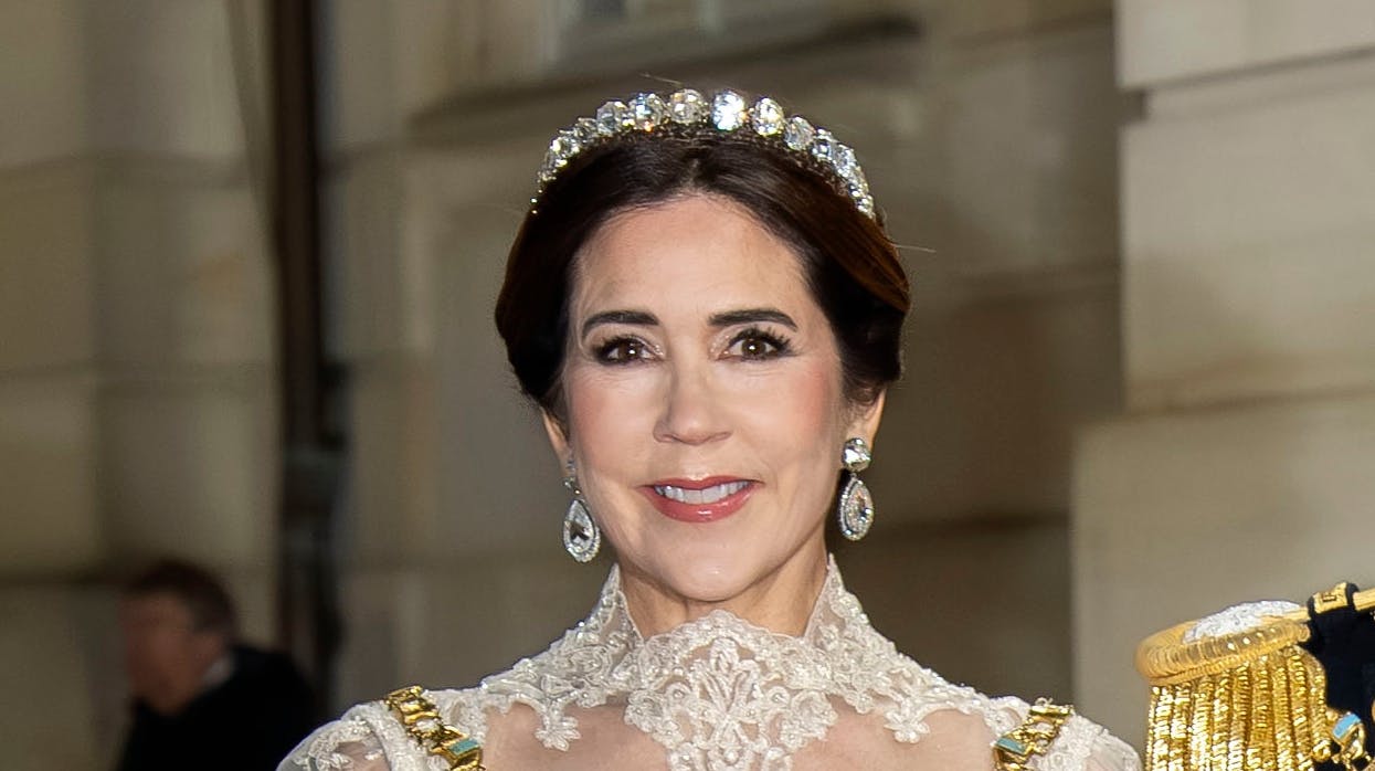 Dronning Mary strålede til nytårskur- og taffel den 1. januar i år.