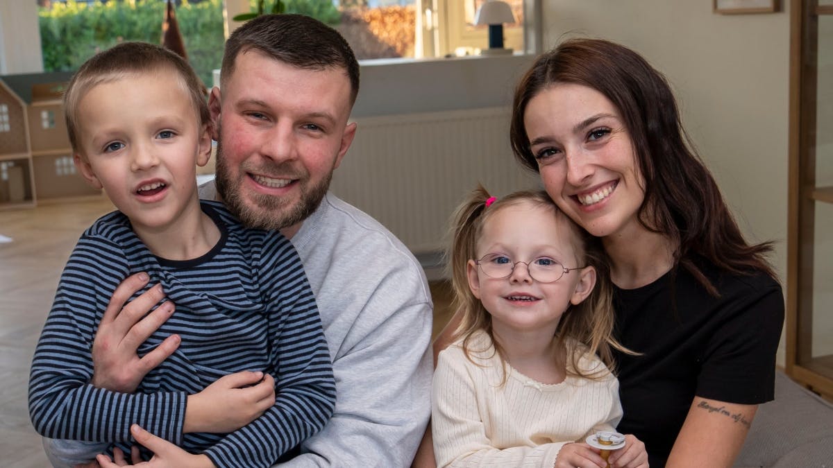 Daniel og Maria med børnene Louis og Asta 