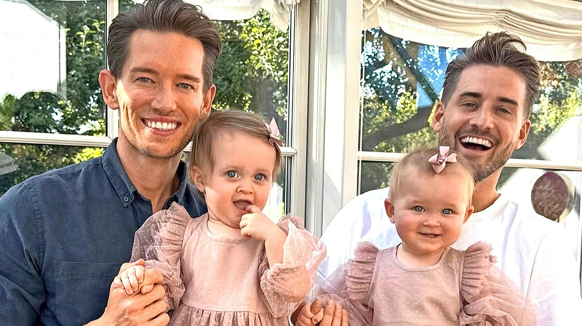 Morten Kjeldgaard med Emma og Frederik Haun med Nora.