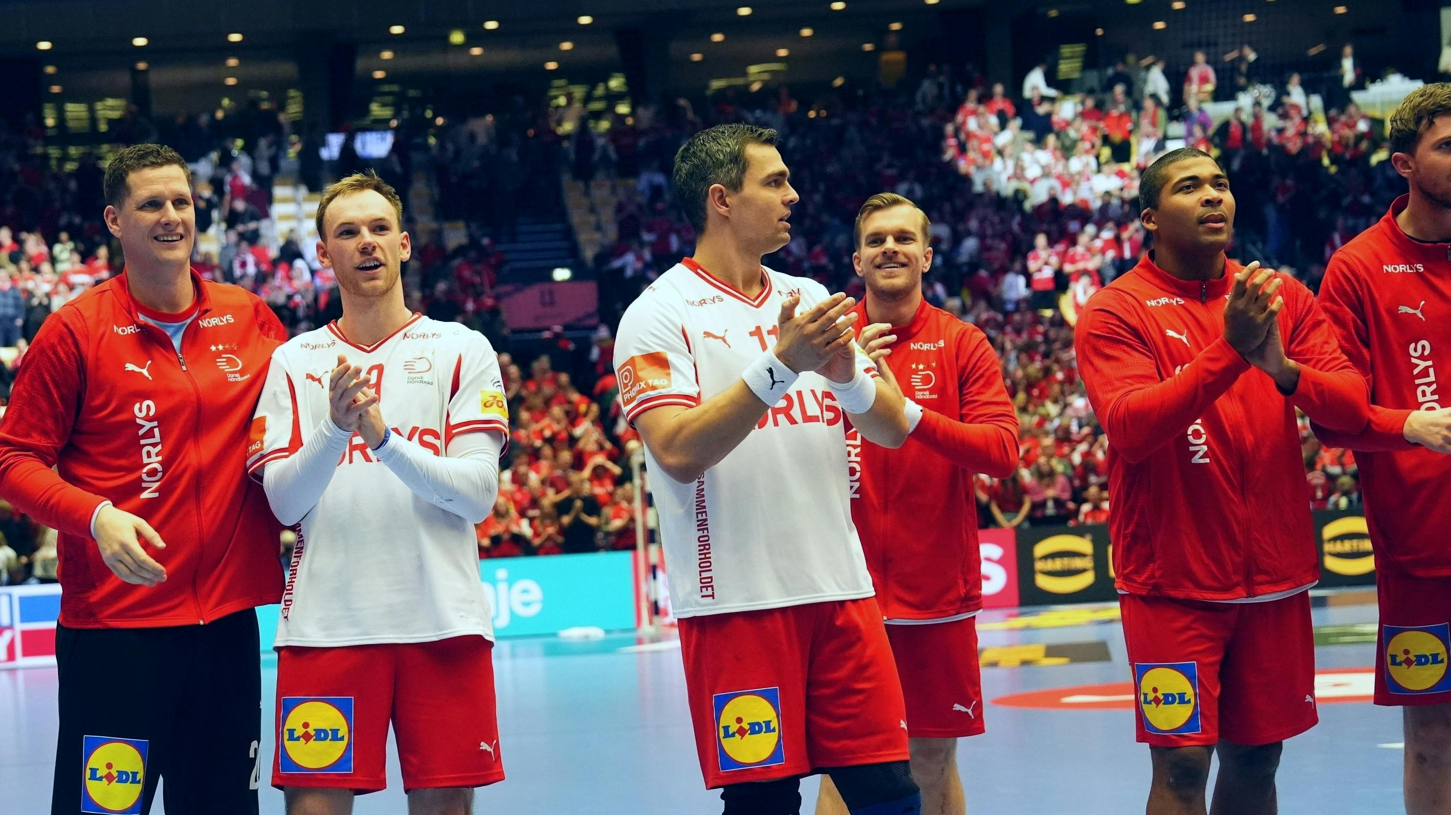 Håndboldherrerne efter sejren over Frankrig.