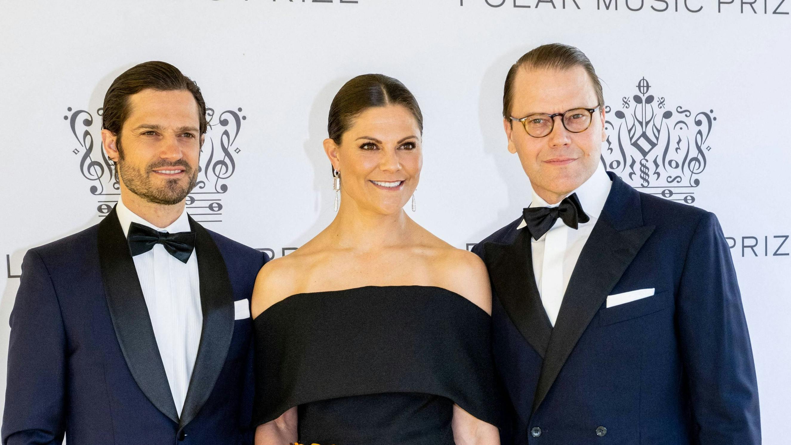 Prins Carl Philip, kronprinsesse Victoria og prins Daniel deltog alle i Polar Music Prize i 2022.