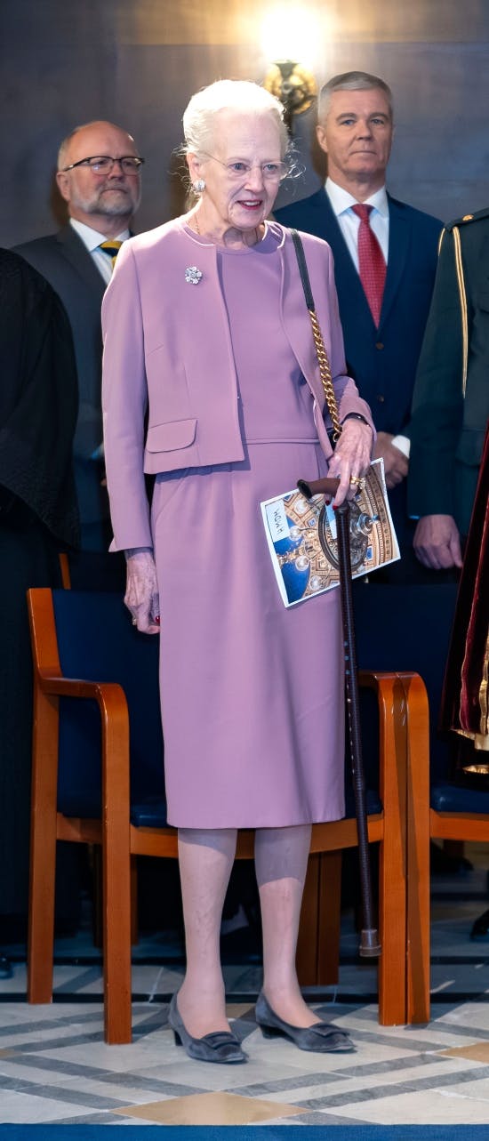 Dronning Margrethe med Lasse Harkjær og Kim Kristensen i baggrunden