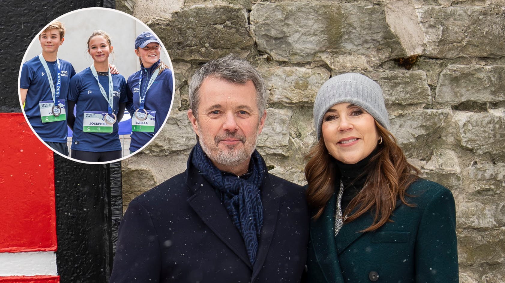 Kongeparret (Indsat: Prins Vincent, prinsesse Josephine og prinsesse Isabella)