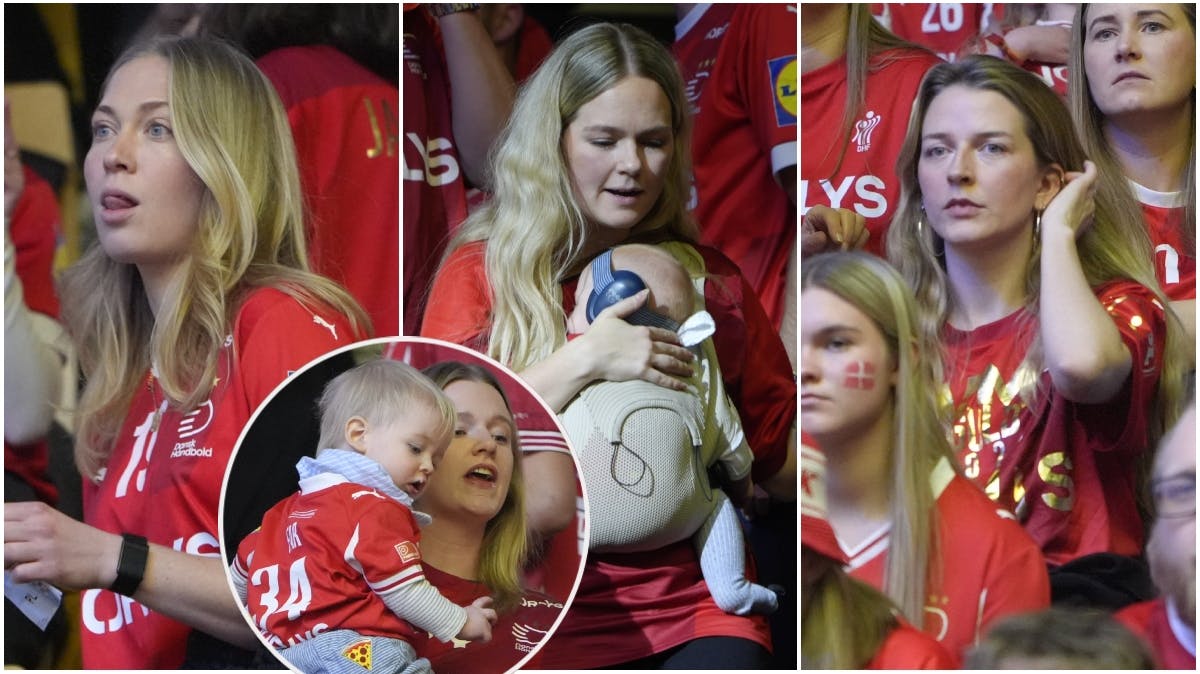 Håndboldherrerne har familien med til finalen: Kærester, koner og børn spottet på lægterne