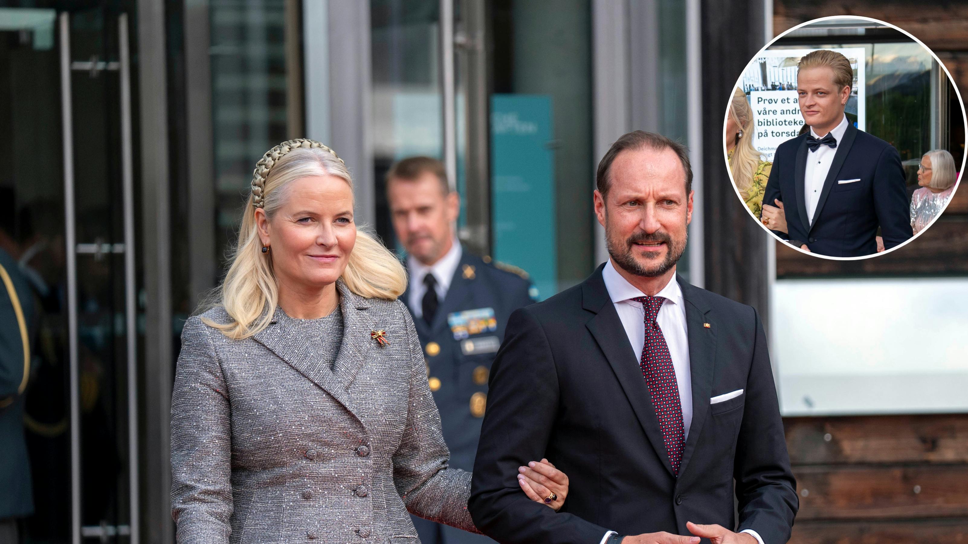 Kronprinsesse Mette-Marit og kronprins Haakon (Indsat: Marius Borg Høiby)