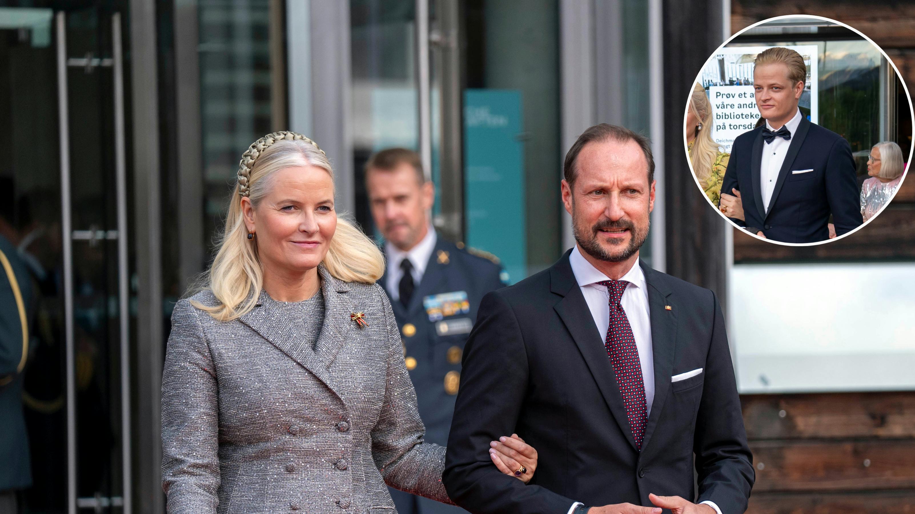 Kronprinsesse Mette-Marit og kronprins Haakon (Indsat: Marius Borg Høiby)
