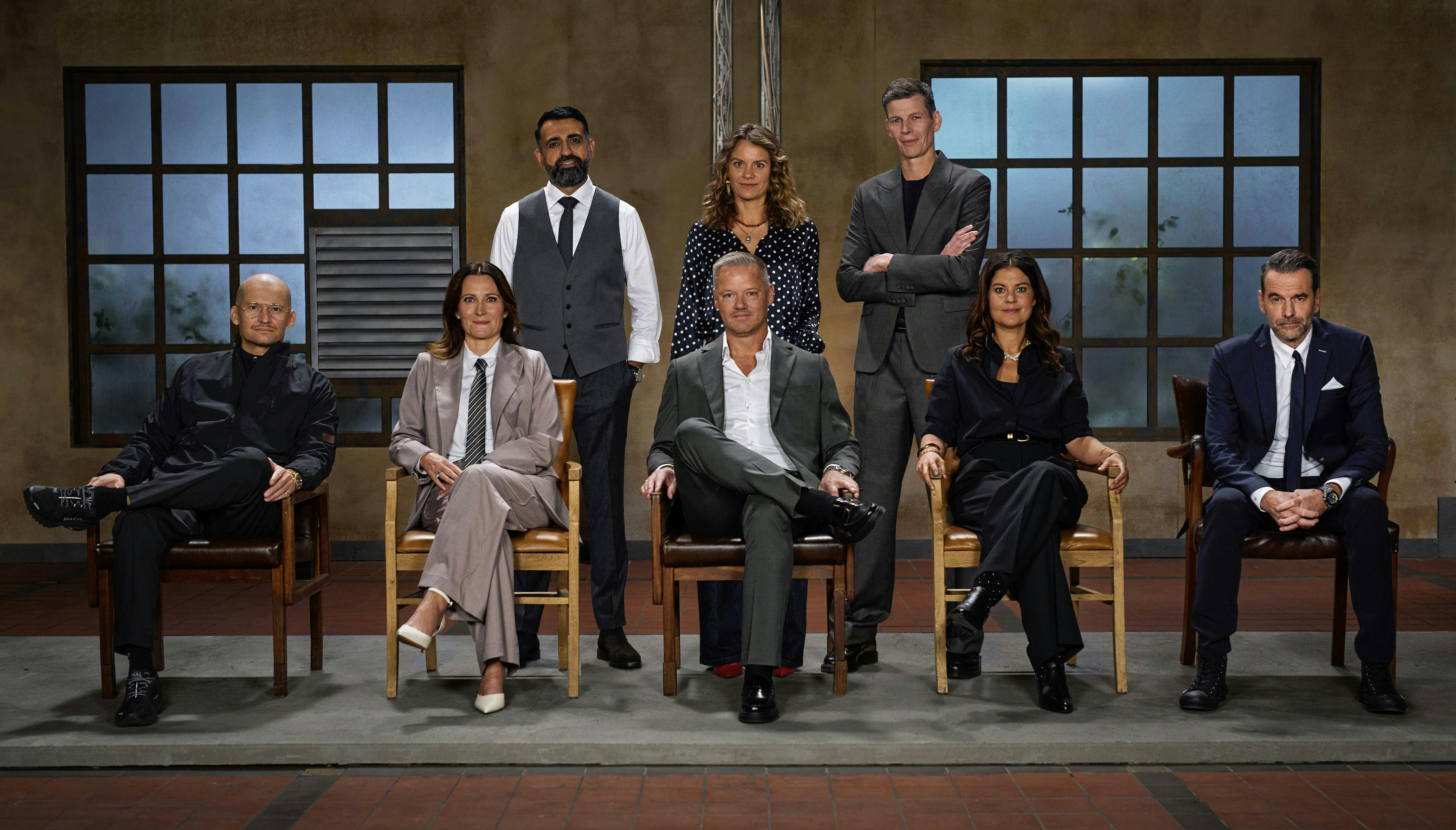 Christian Stadil, Jesper Buch, Louise Herping Ellegaard, Tahir Siddique, Morten Larsen, Lis Beck, Anne Stampe og Nikolaj Nyholm er det nye panel i "Løvens hule"