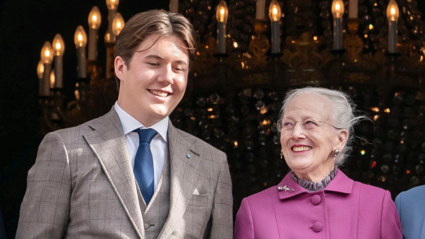 Kronprins Christian med sin farmor, dronning Margrethe. 