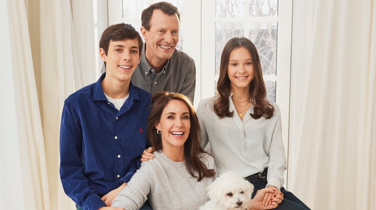 Prins Joachim, prinsesse Marie, grev Henrik og komtesse Athena.