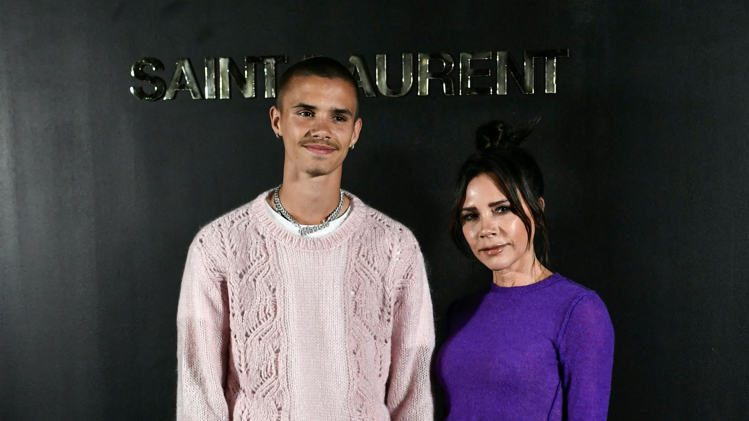 Victoria og Romeo Beckham.