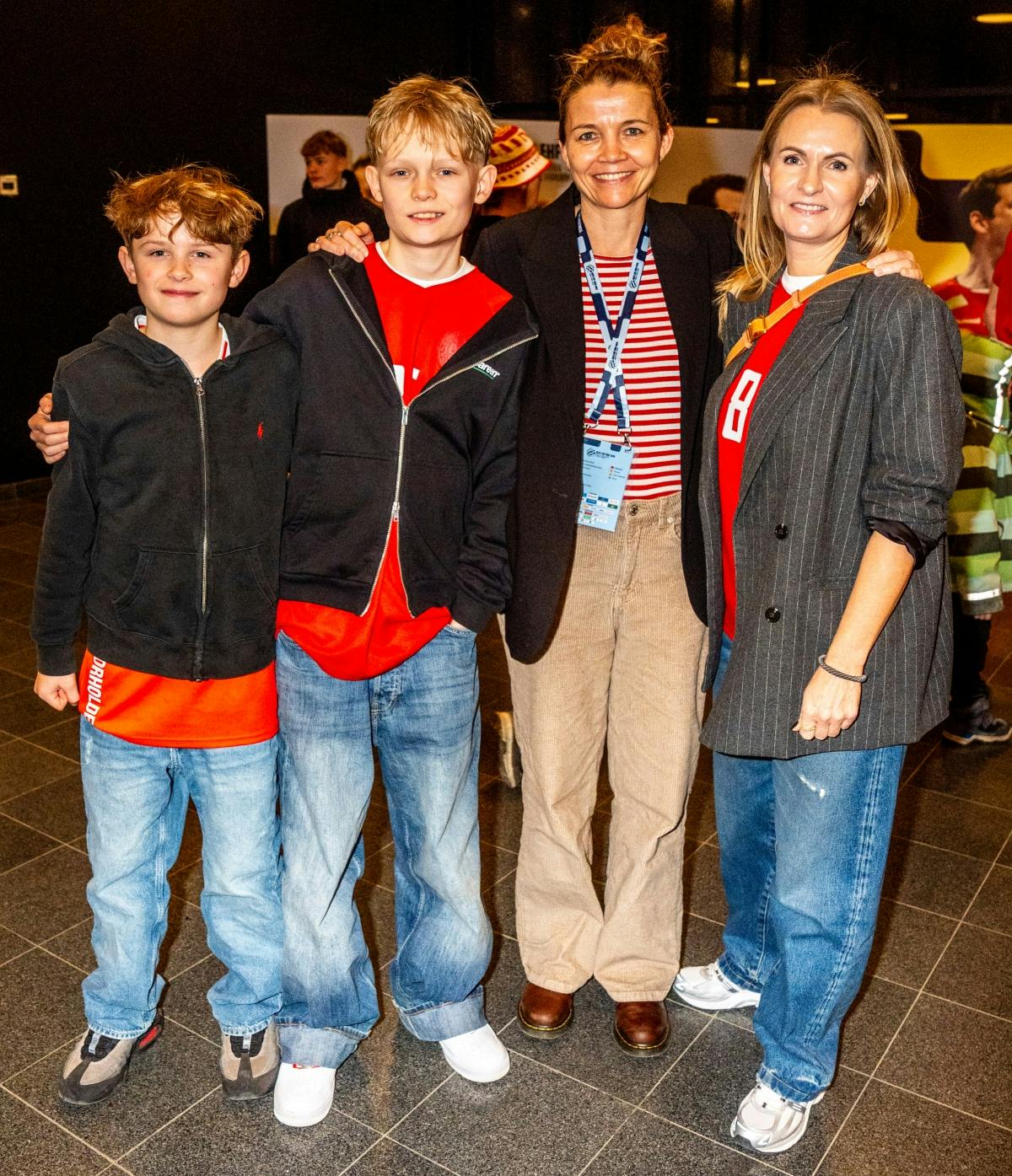 Christina Roslyng med sin yngste søn, August (t.v.), samt veninden Gitte og hendes søn Jonatan.