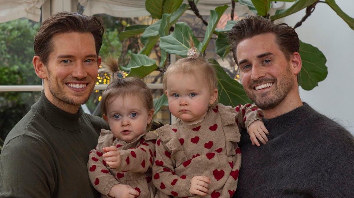 Morten Kjeldgaard, Frederik Haun og parrets to døtre.