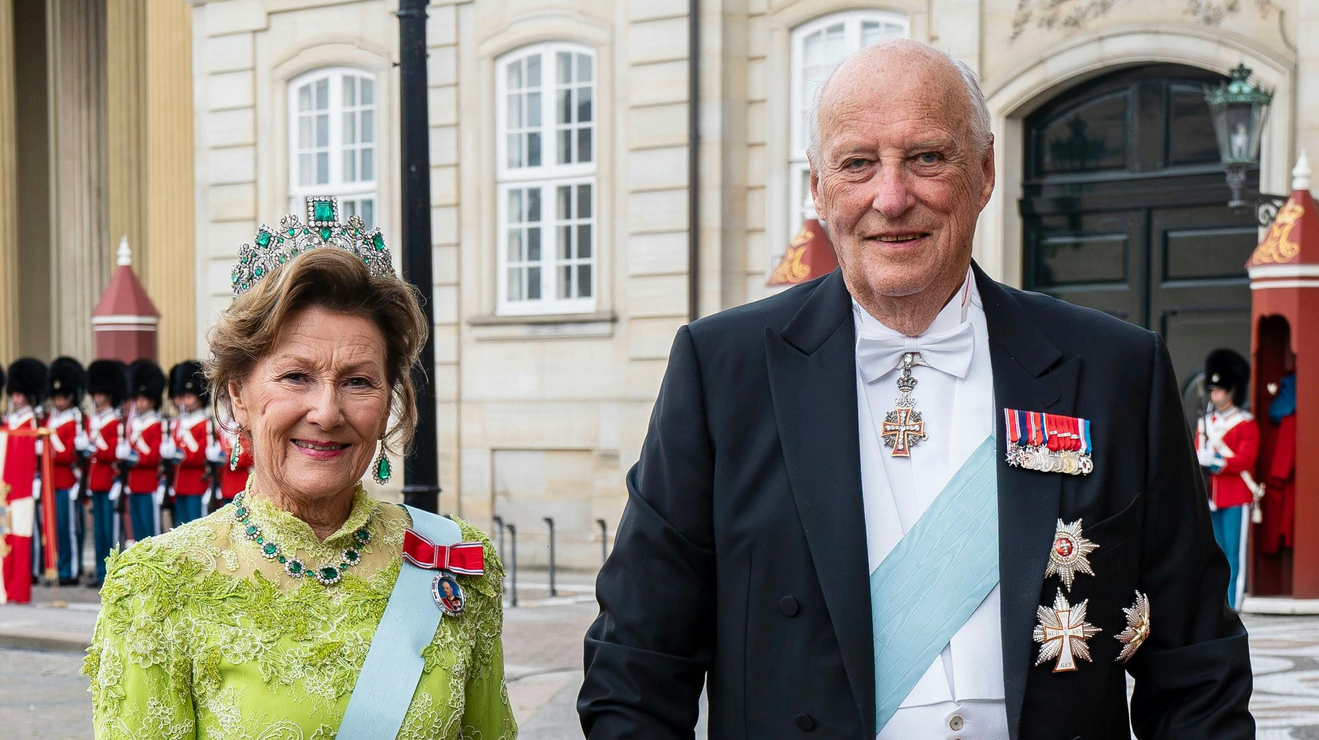 Kong Harald og dronning Sonja var på officielt besøg i Danmark i juni 2023.
