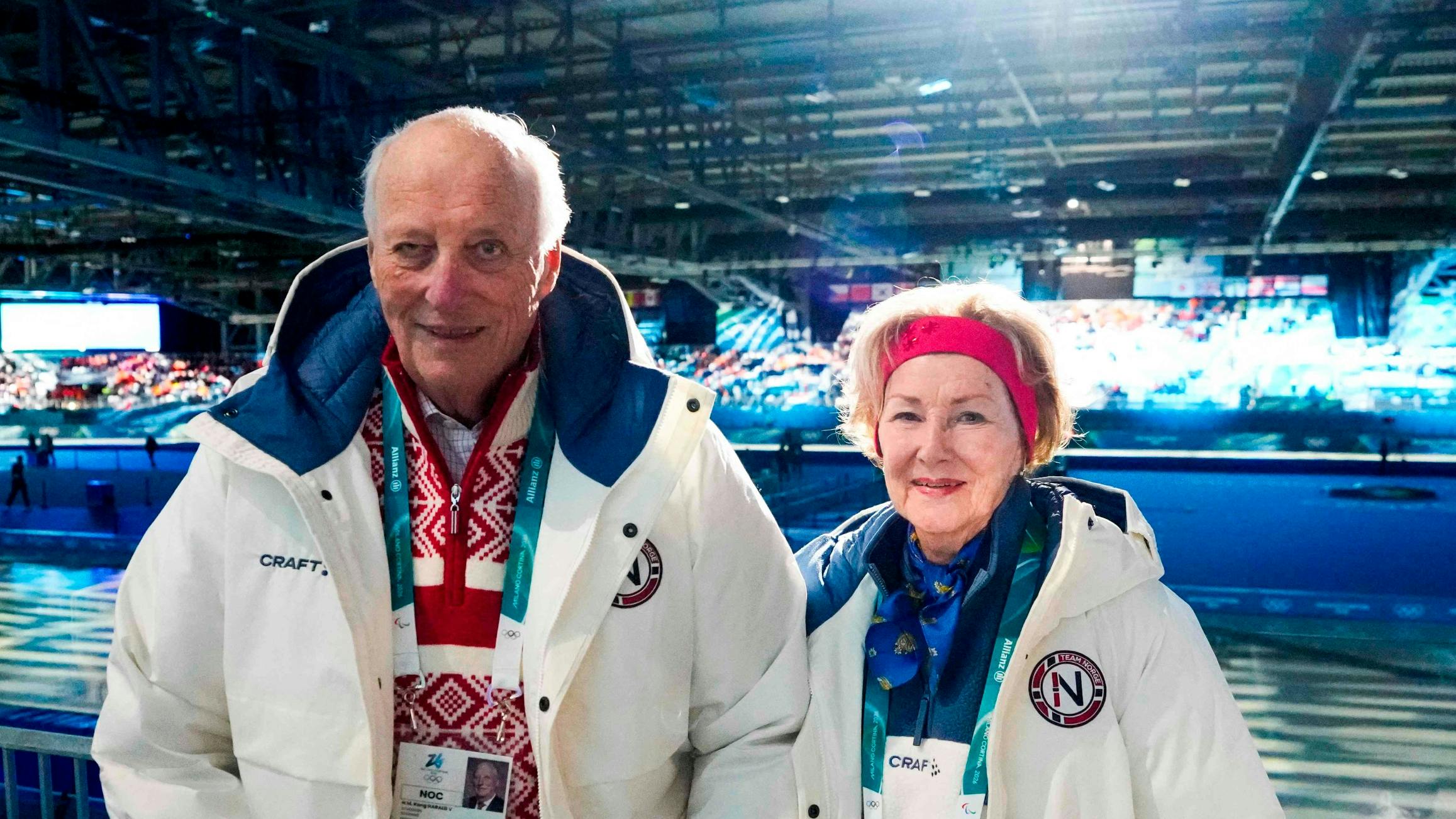 Kong Harald og dronning Sonja har de seneste dage været til vinter-OL i Italien.