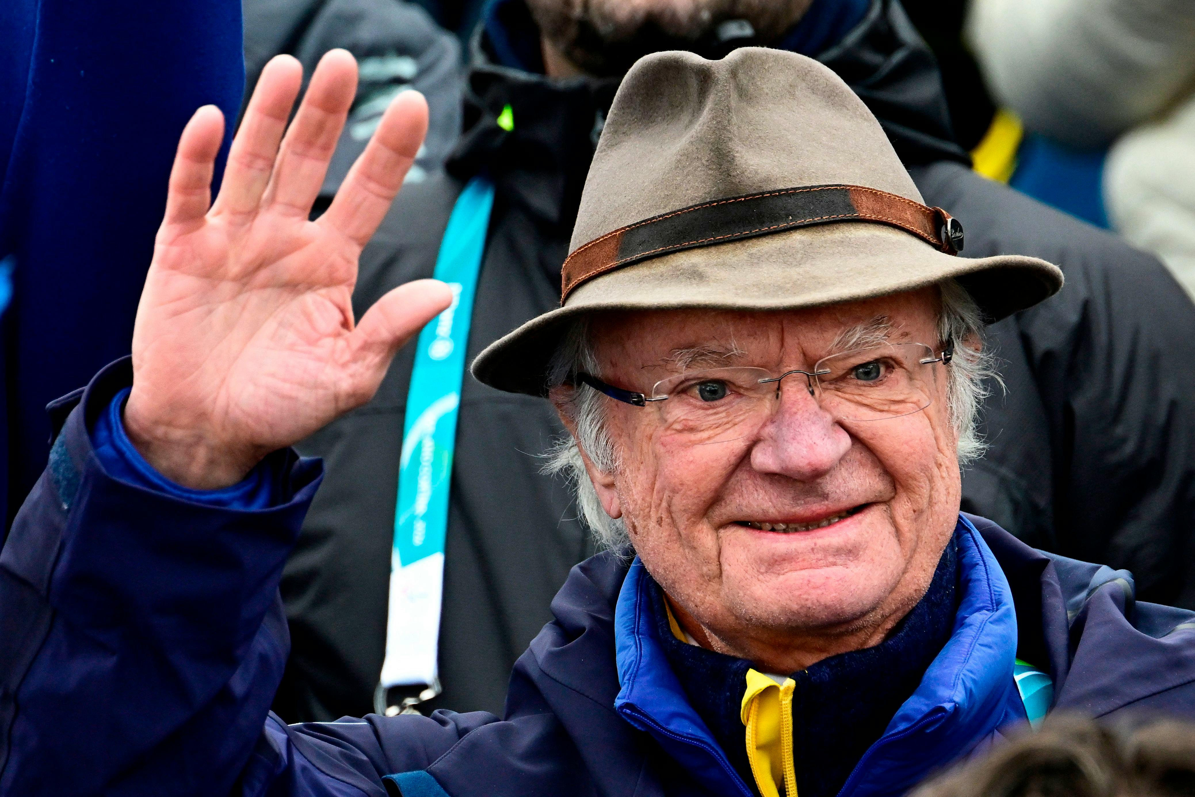 Kong Carl Gustaf var i højt humør ved vinter-OL.