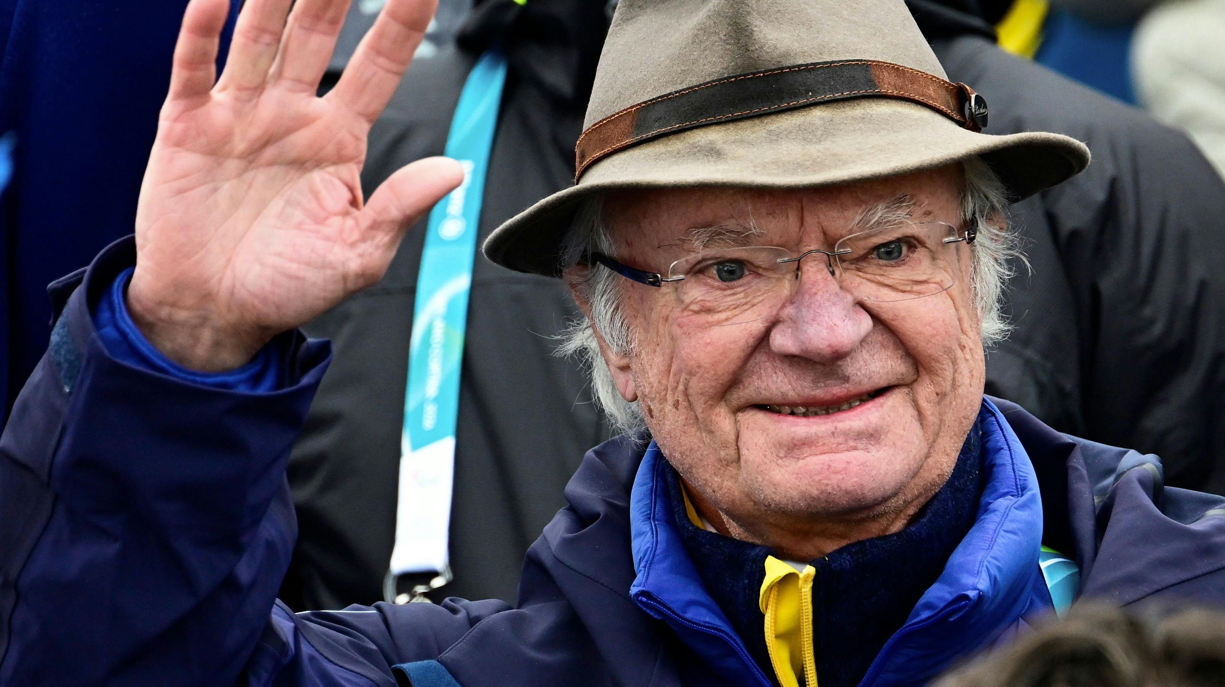 Kong Carl Gustaf var i højt humør ved vinter-OL.