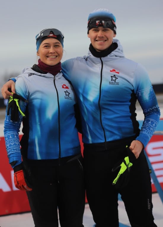 Ukaleq og Sondre Slettemark har allerede været i aktion i skiskydning