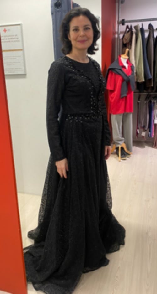 Sådan så kjolen ud, inden den blev forvandlet.