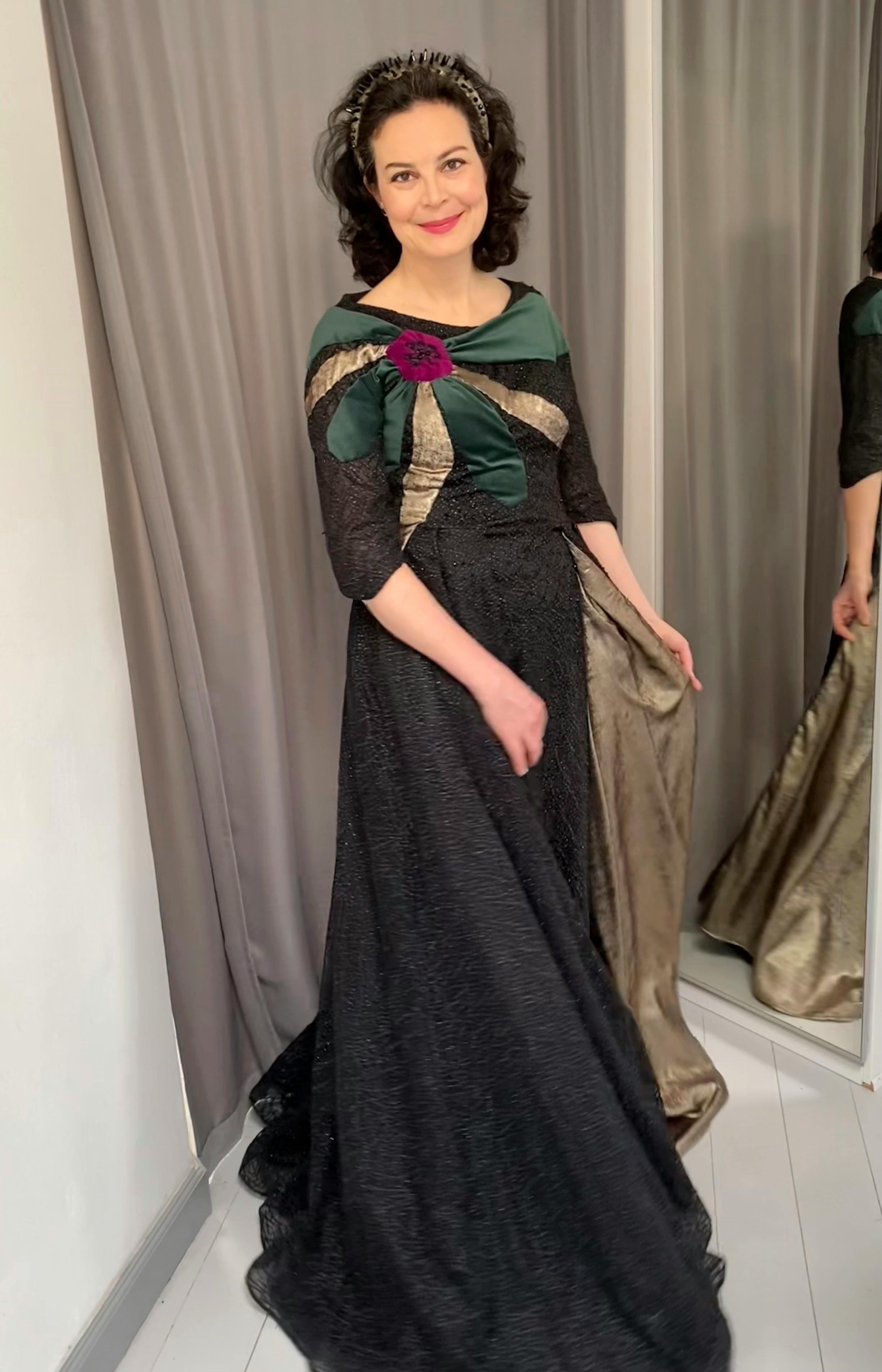 Gunvor Wibroe i sin aftenselskabskjole.