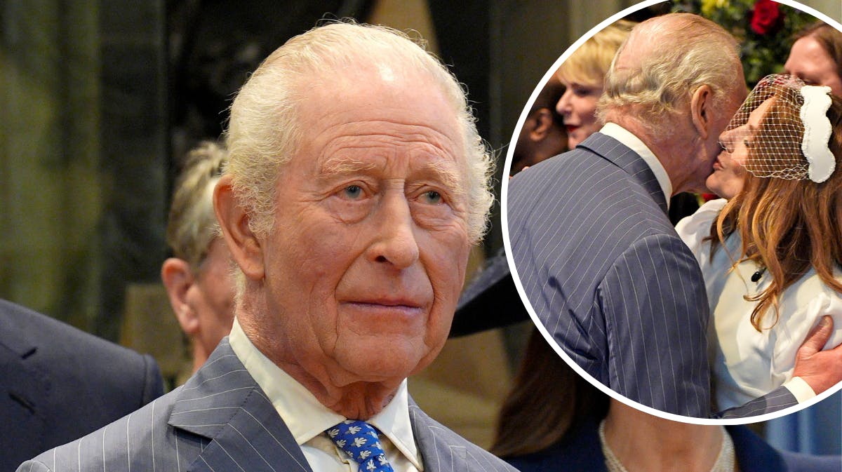 Kong Charles fik et kindkys af Geri Halliwell-Horner til Commonwealth Day-gudstjenesten den 9. marts 2026.