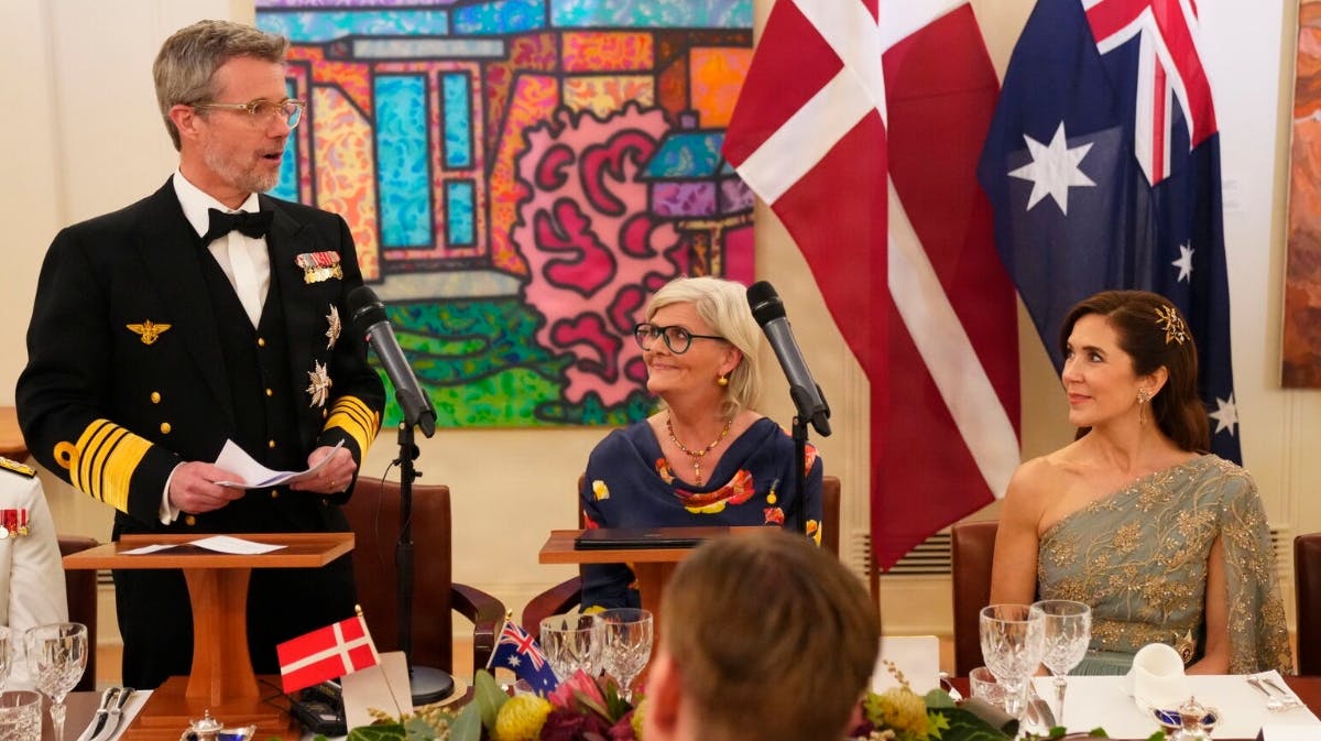 Kong Frederik talte om dronning Marys australske familioe til statsbanketten.