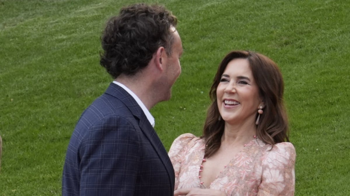 Dronning Mary og nevøen Michael under aftenens returreception.