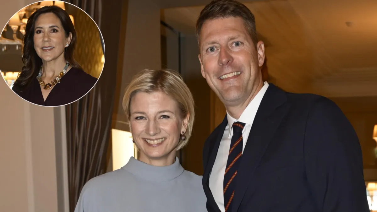 Louise Wolff og Steen Langeberg er til prisfest med dronning Mary. 