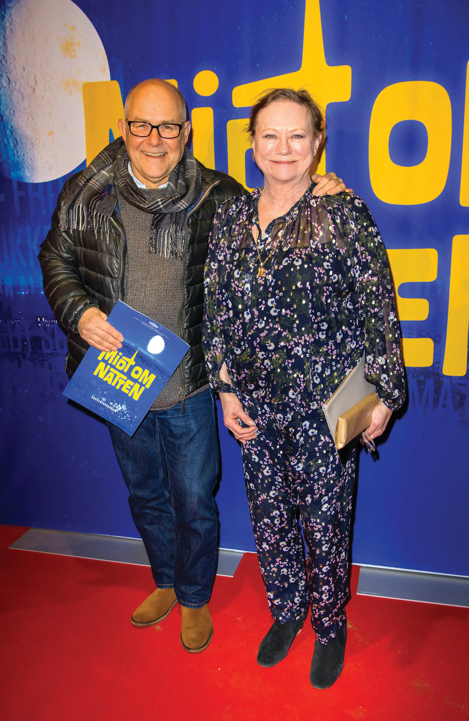 Lisbet Dahl og eksmanden Claus Wolter i 2018 sammen til premiere på musicalen "Midt om Natten".
