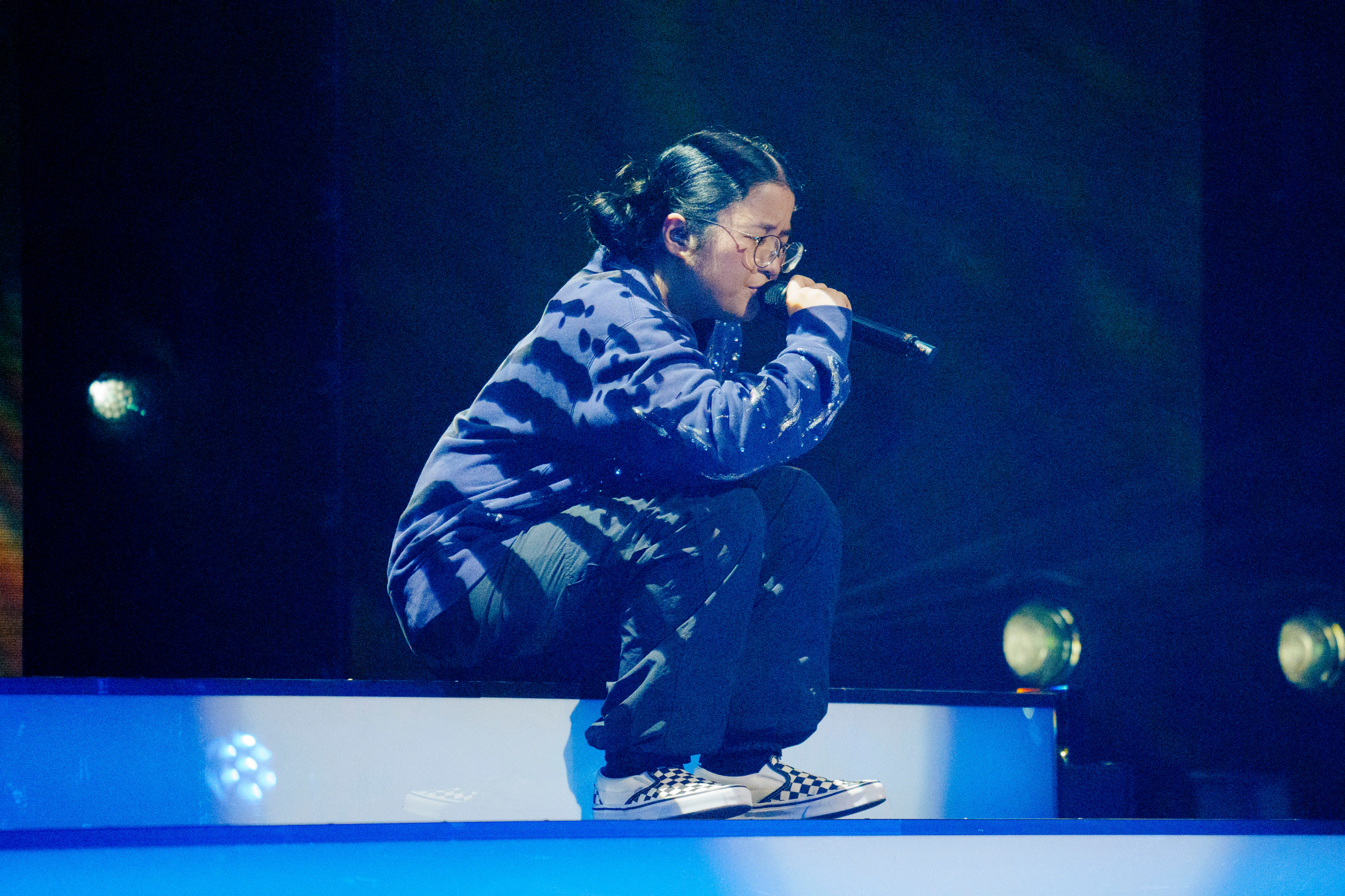 Leslie på scenen til finalen sidste år.