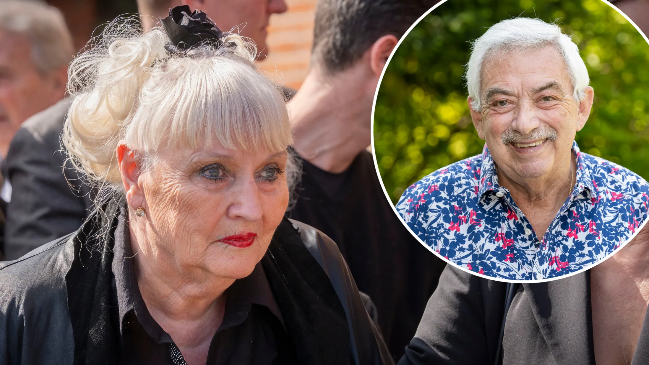 Johnny Reimars enke trøstet af oldebarnet ved begravelsen | BILLED-BLADET