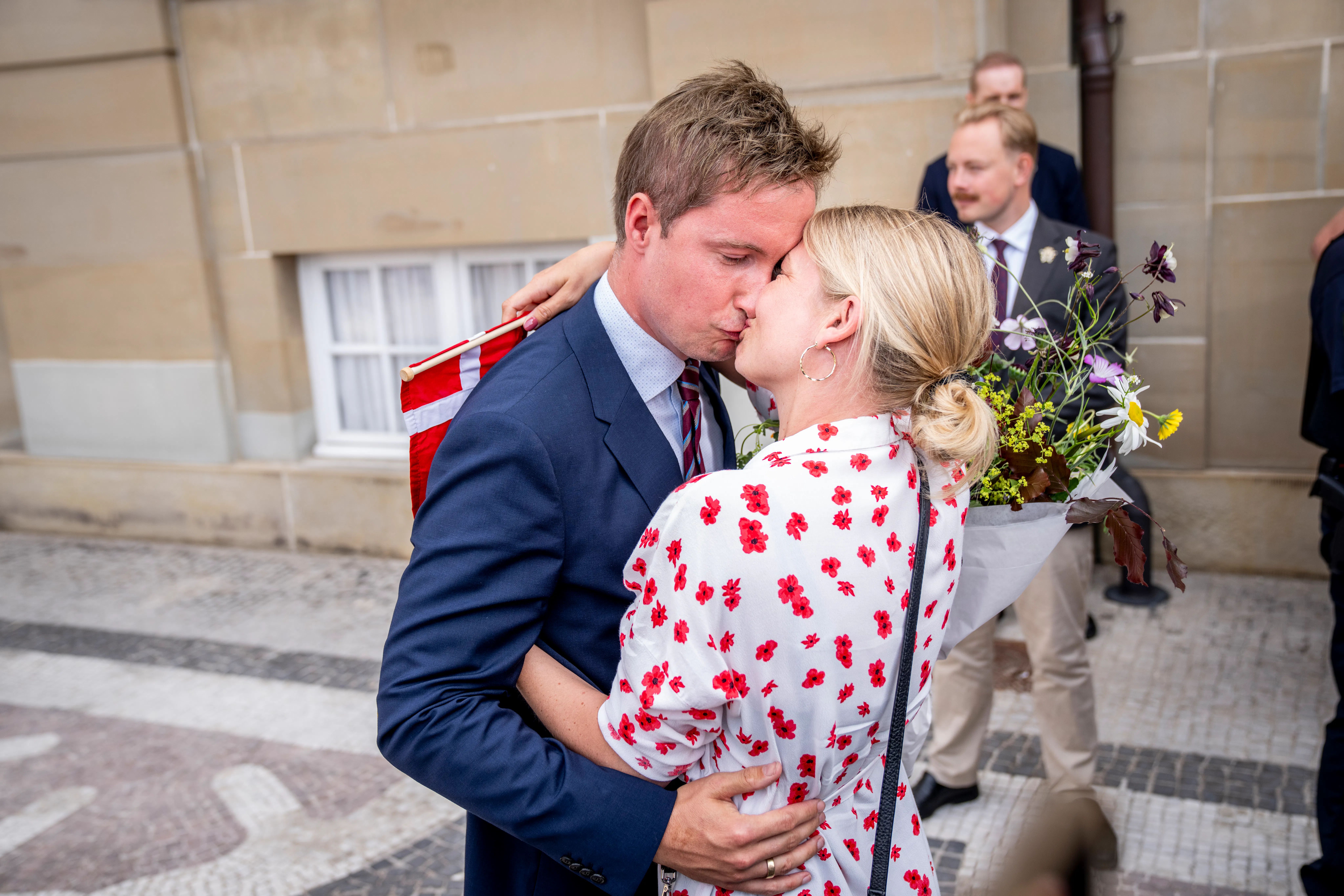 Jacob Mark med hustruen Christina Krzyrosiak Hansen, efter den nye regering var blevet præsenteret.