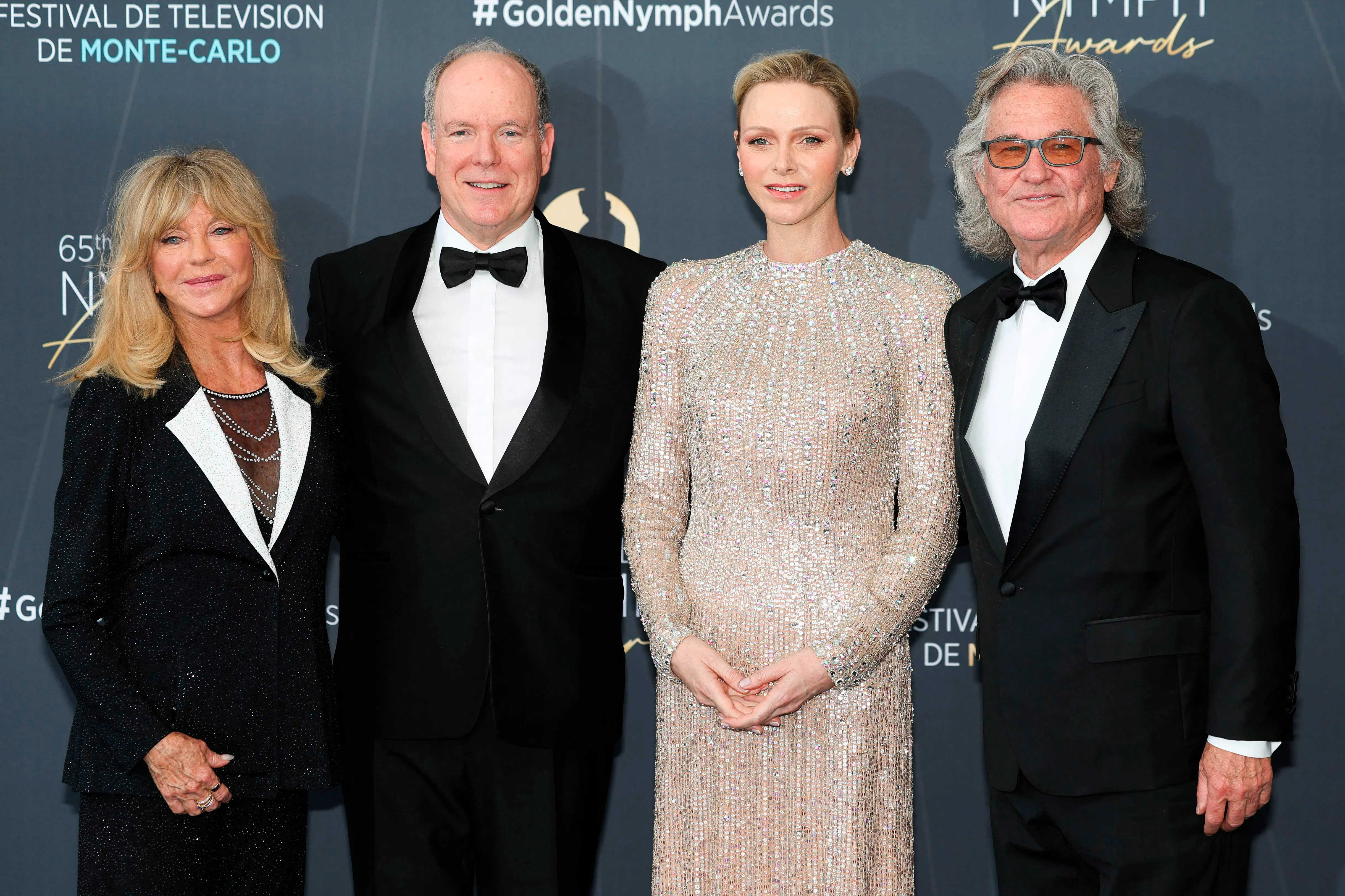 Goldie Hawn, fyrst Albert, fyrstinde Charlene og Kurt Russell.