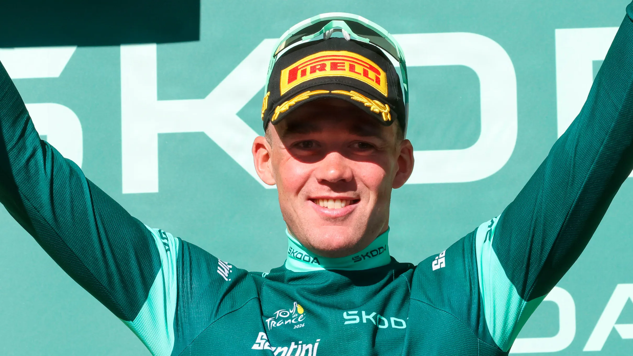Mads Pedersen efter 19. etape, der blev kørt sammen dag som han overraskede Kim Andersen i "AftenTour". 