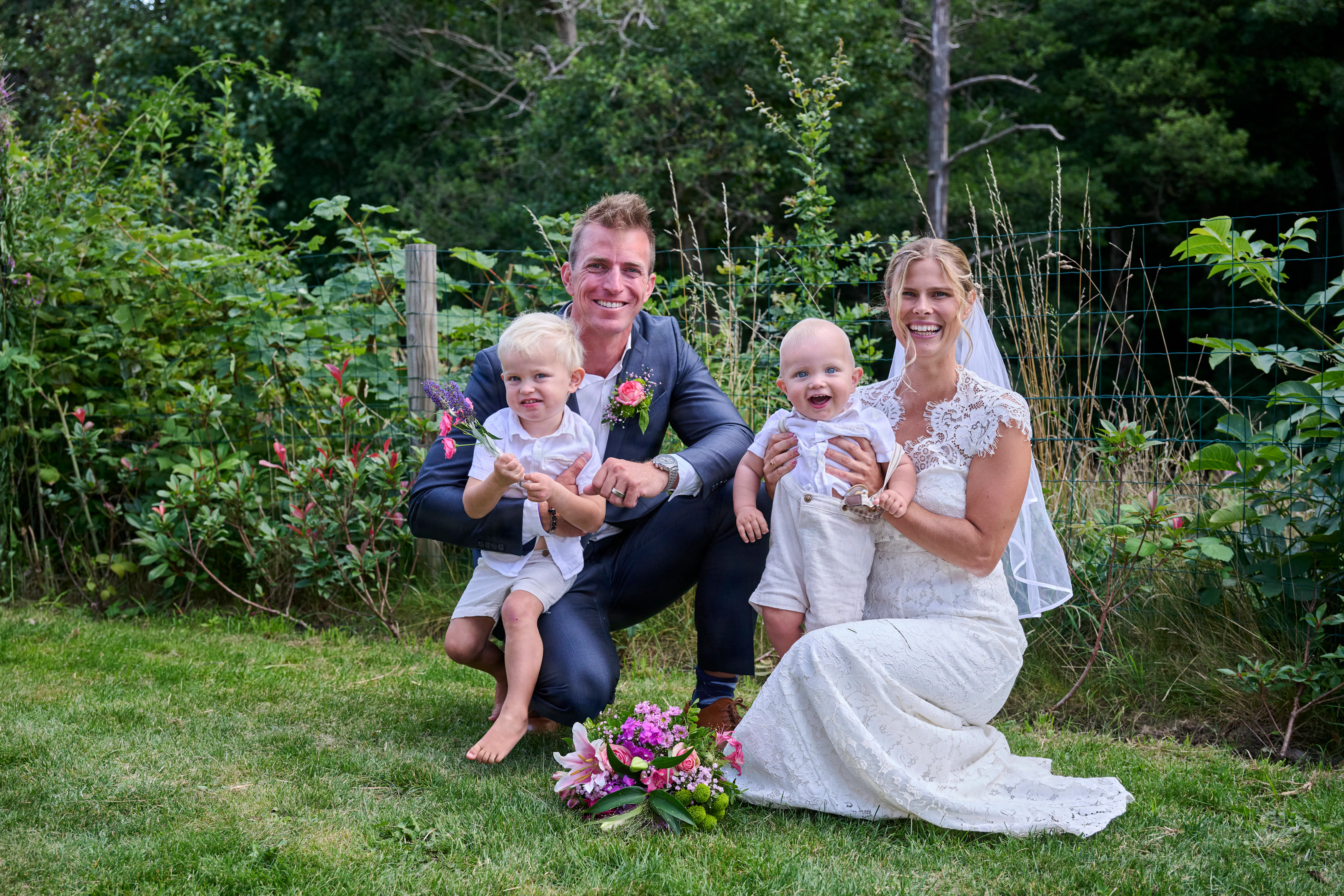 René og Birgitte med deres to sønner.