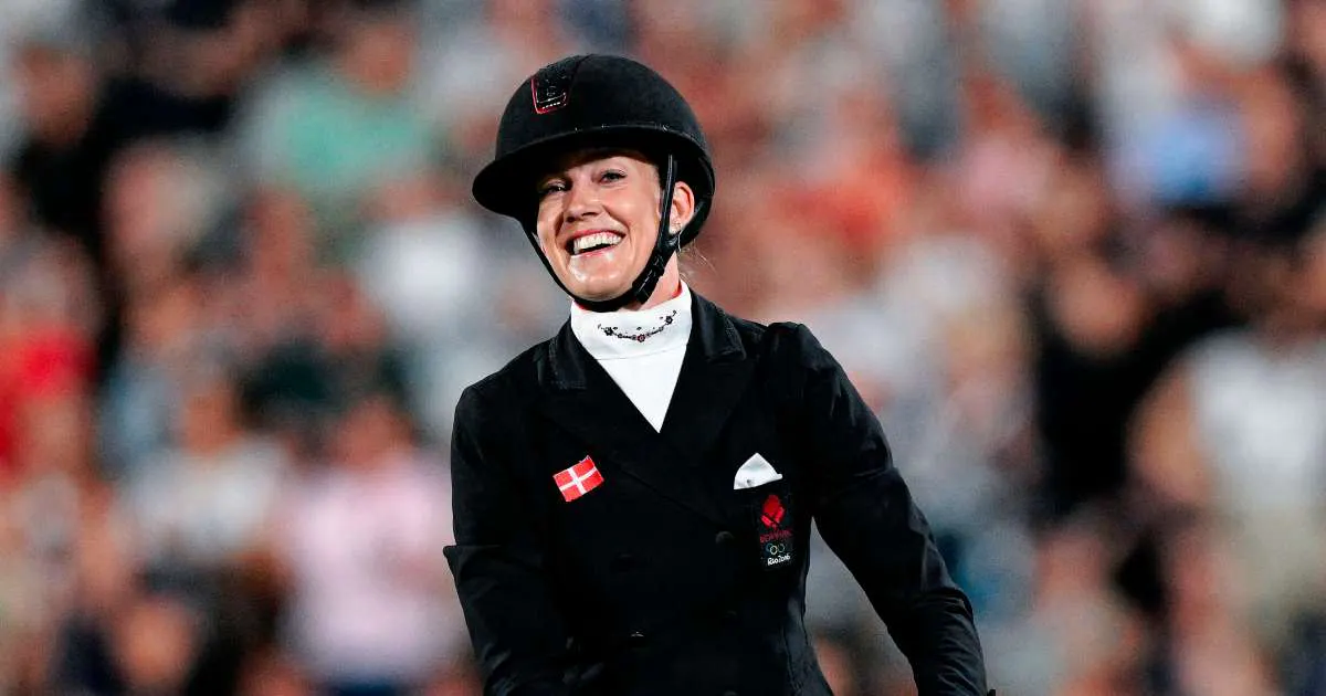 Cathrine Laudrup-Dufour trên lưng ngựa Mount St. John trong phần thi biểu diễn tự do Grand Prix tại Giải vô địch cưỡi ngựa nghệ thuật thế giới, Aachen, Đức, ngày 15 tháng 8 năm 2026.