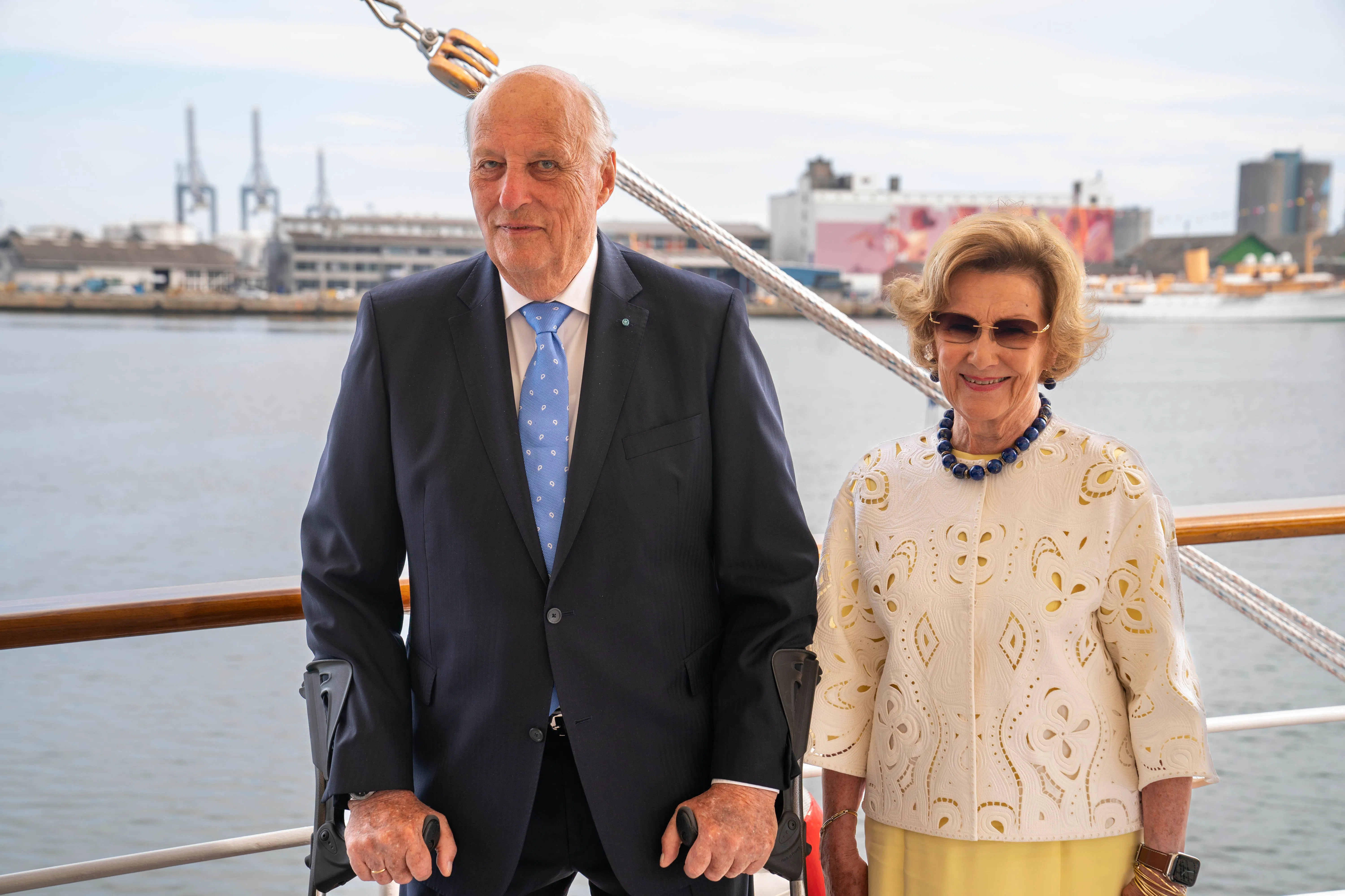Kong Harald og dronning Sonja på besøg i Aarhus 2023. 