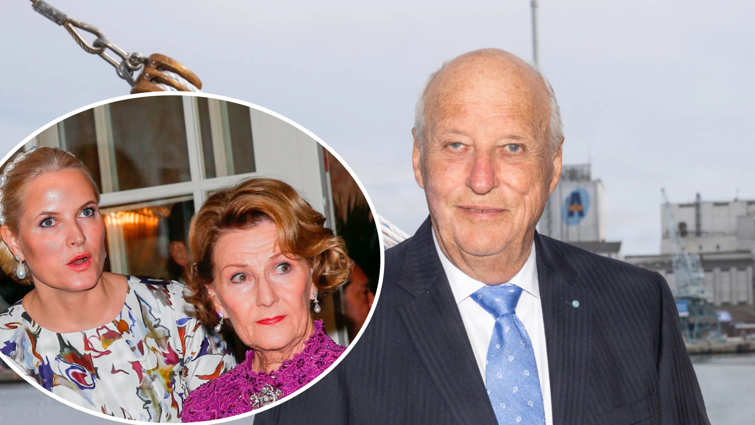 Kong Harald samt kronprinsesse Mette-Marit og dronning Sonja.