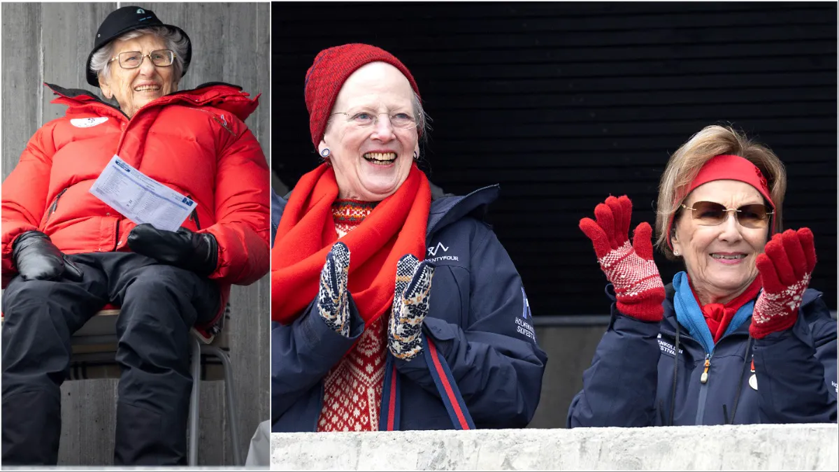 Dronning Margrethe var i 2024 på Holmenkollen, hvor hun overværede VM i langrend i selskab med den norske kongefamilie - herunder prinsesse Astrid.