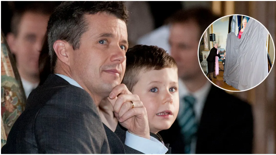 Kong Frederik og en ung kronprins Christian i 2012.