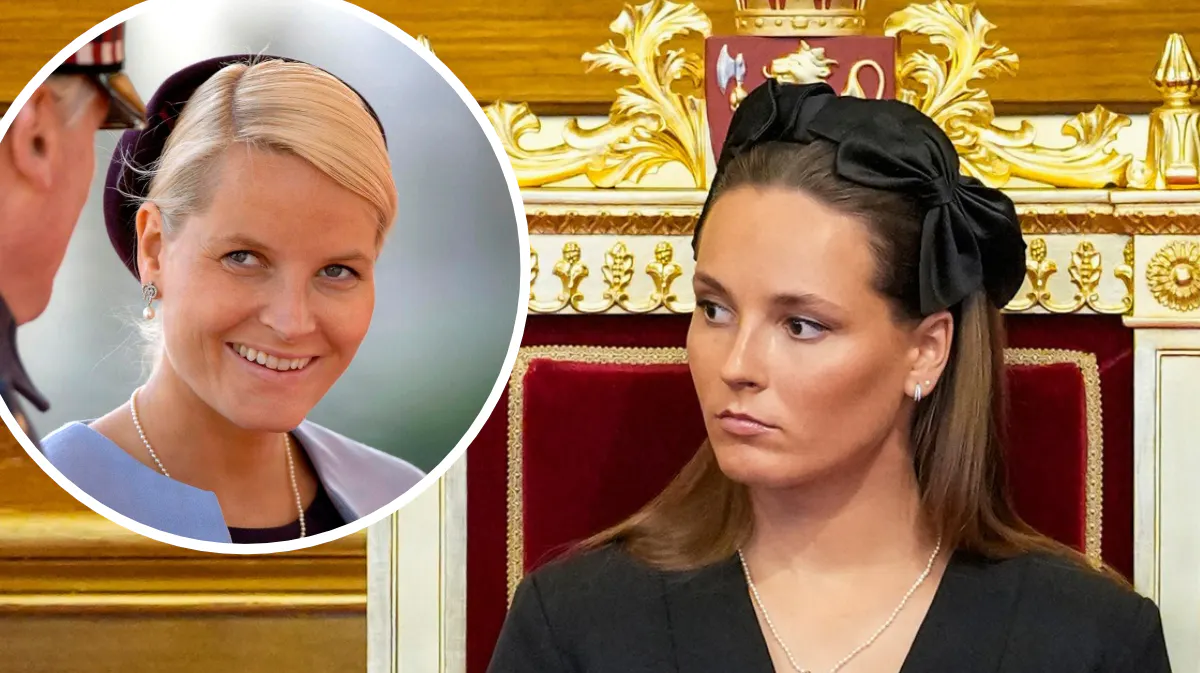 Kronprinsesse Ingrid Alexandra under åbningen af Stortinget fredag. Indsat foto: Dronning Mette-Marit som kronprinsesse i 2005.