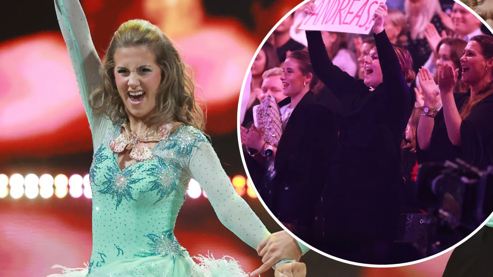 Prinsesse Märtha Louise og døtrene heppede løs fra tilskuerpladserne, mens Leah Behn fyrede den af i en samba.