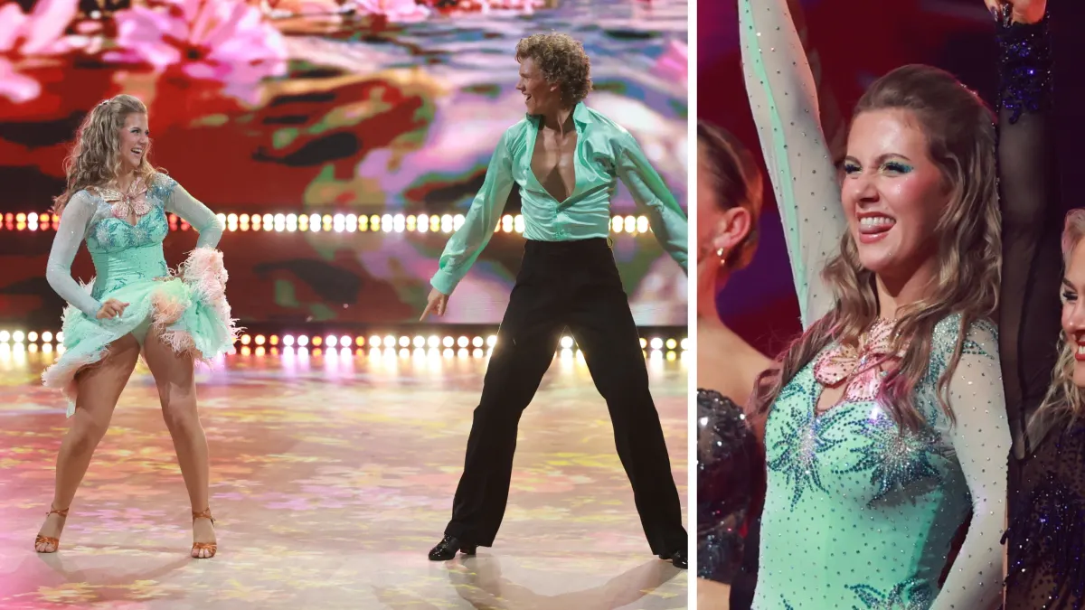 Leah Behn gav den gas på ”Skal vi danse”-gulvet sammen med dansepartneren Andreas Hiim.