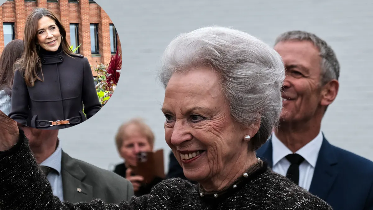 Prinsesse Benedikte og dronning Mary på hver deres kongelige opgave samme dag og i smukke efterårstoner.